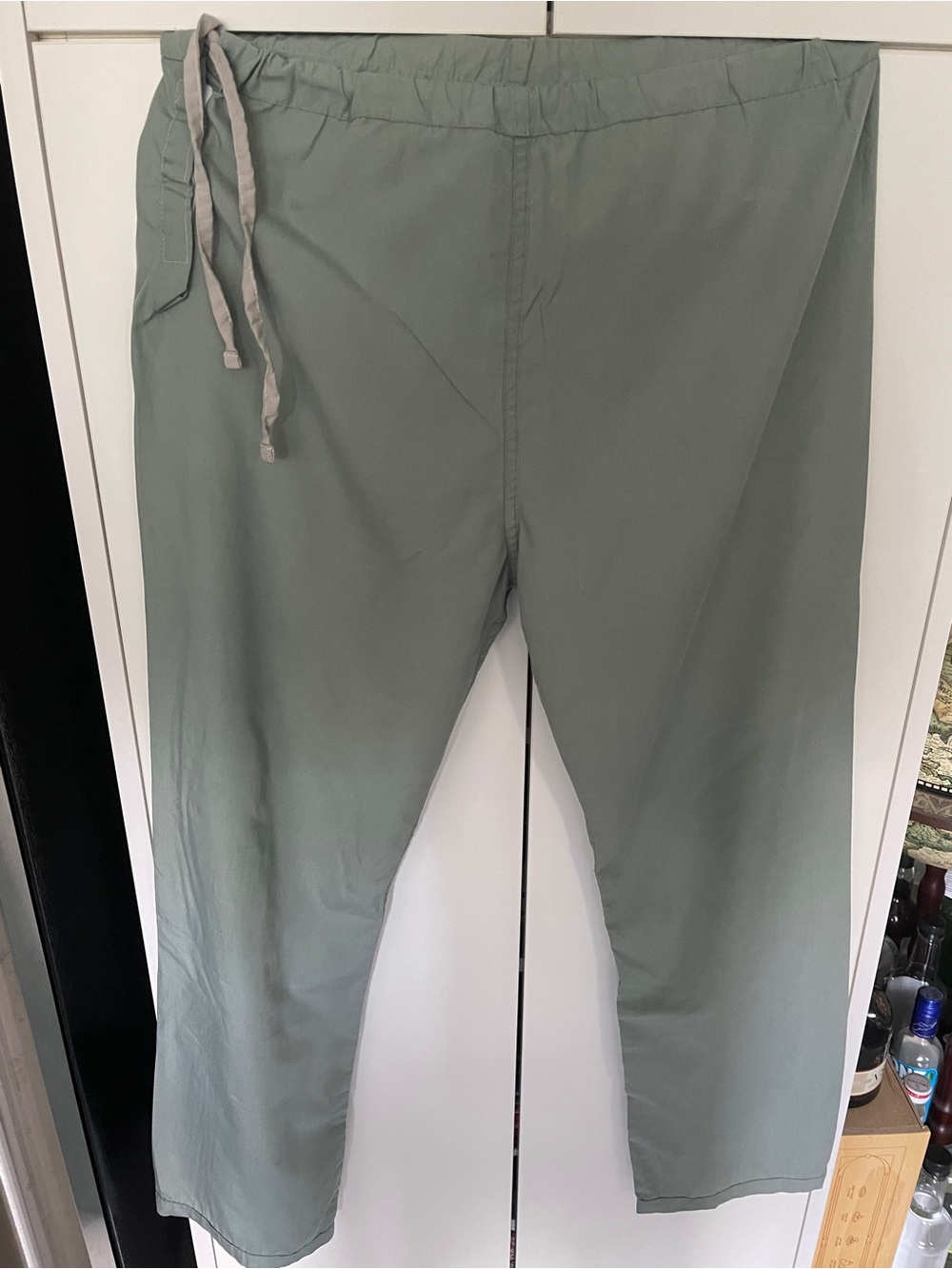 Men's Lightweight Drawstring Pants in Sage Green